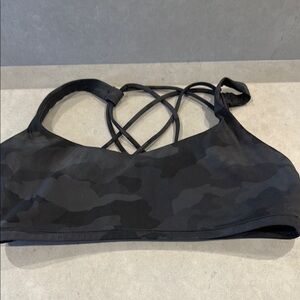 Lululemon Free To Be Wild Black Camouflage Sports Bra